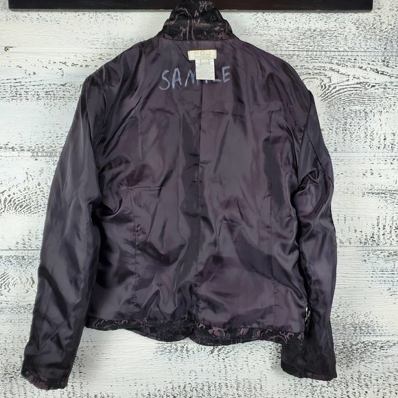 FDJ French Dressing Blazer Floral Jacquard Collared Button Closure Coat - Picture 11 of 12